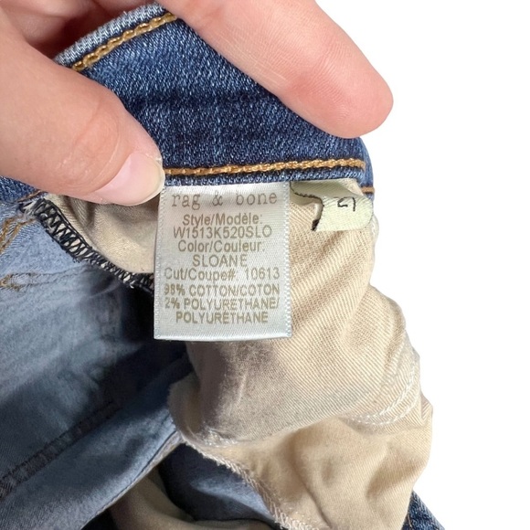 Rag & Bone High Rise Skinny Leg Jeans in Color Sloane - Picture 10 of 13
